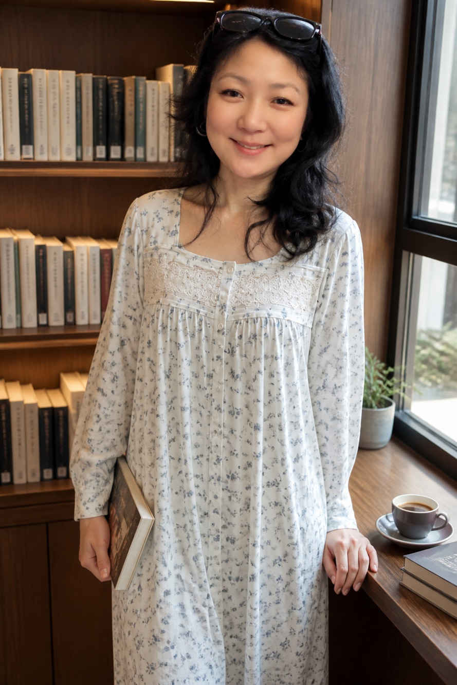 Petite Croft & Barrow® Key Knit Long Sleeve Nightgown,